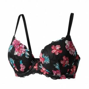 Candie's Intimates Lace Push Up Bra 34C Black Floral Convertible Crossback NWT